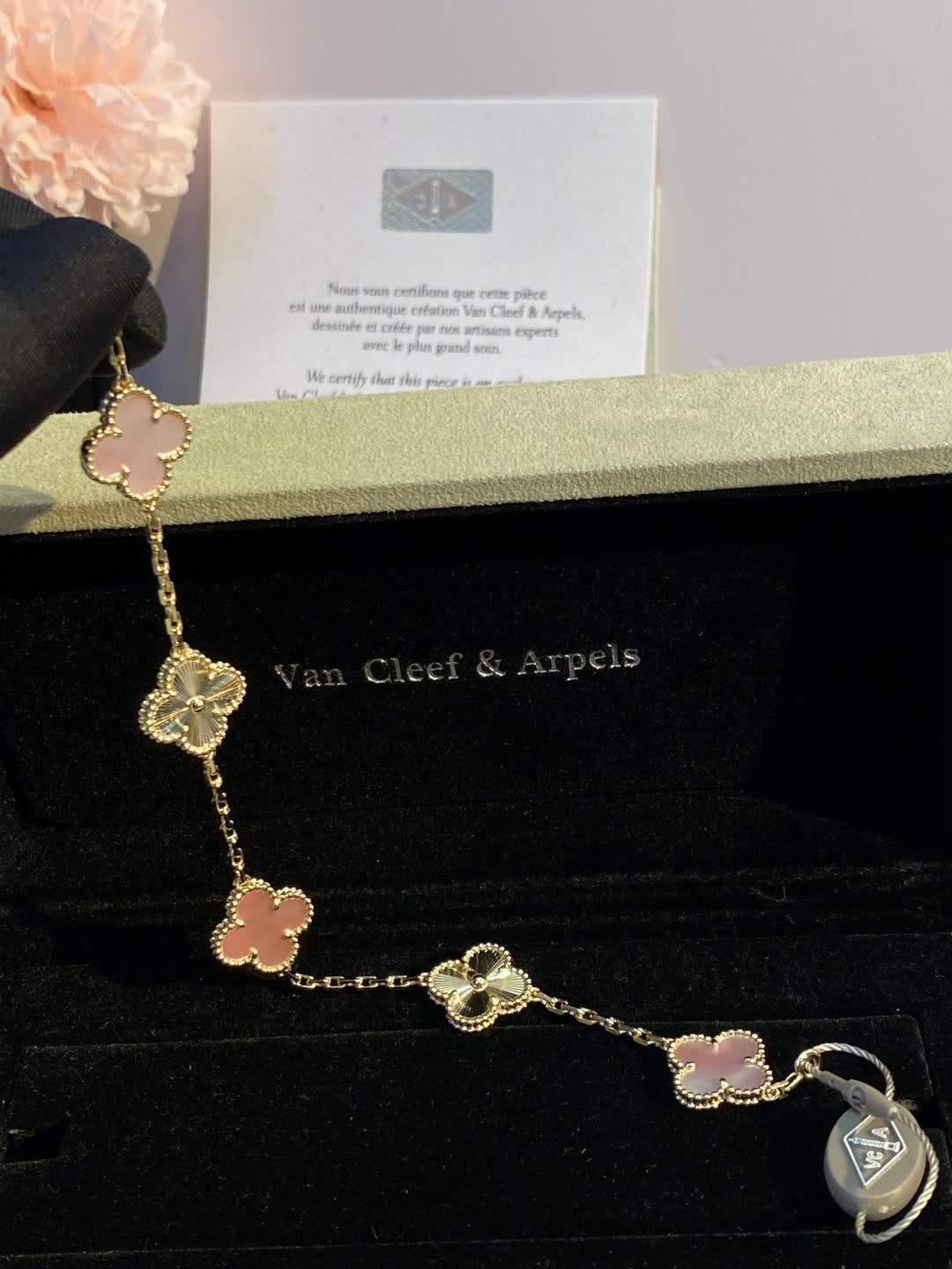 Van Cleef & Arpels Alhambra Pink Gold and Silver Bracelet